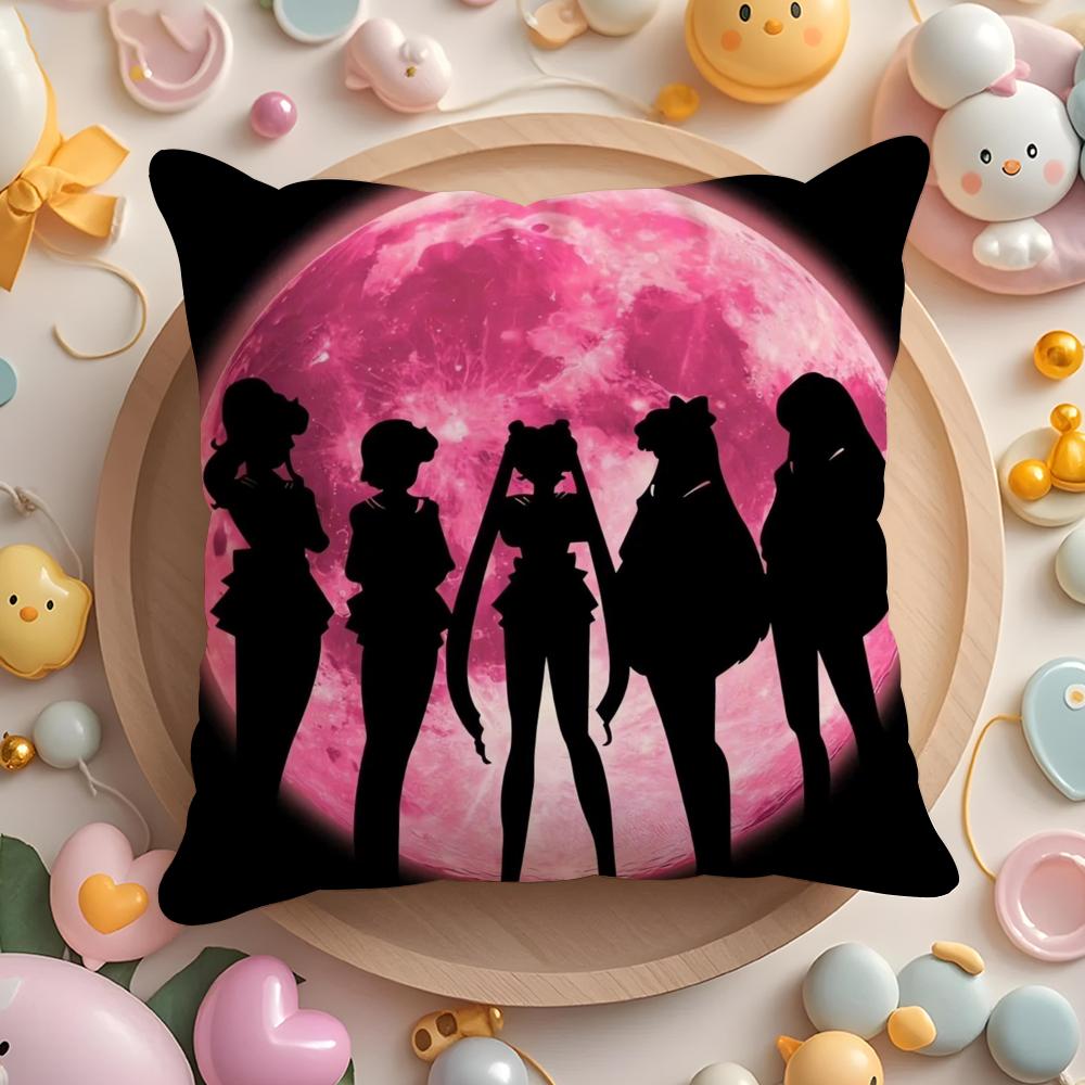 PIKPAKA SSailor MMoon Anime Cushion Cover Plush Fabric Soft DoubleSided Printed Sofa Warm Winter Home Gift Pillow Cover