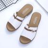 2025 Женская обувь Горячая распродажа Женские тапочки Классика Пляжные тапочки Женские с пряжкой Квадратный носок Плоские Уличная женская обувь