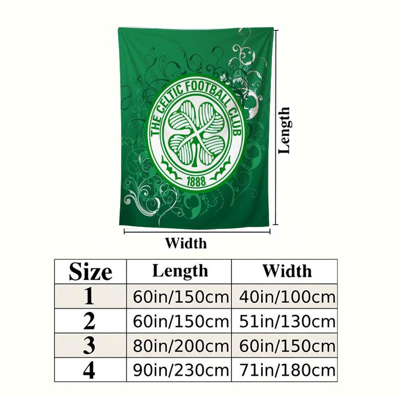 Celtic Football Club Wall Tapestry Aesthetic Wall Hanging Printed Fabric Blanket Decorative Tapestries For Bedroom Living Room Home Decor