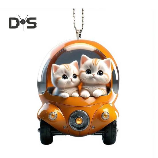 Подвеска в виде кошки, подвесное украшение для автомобиля, реалистичное животное, кошка, зеркало заднего вида, подвесной декор, акриловый автомобильный шарм, подарок на вечеринку и фестиваль для автолюбителей
