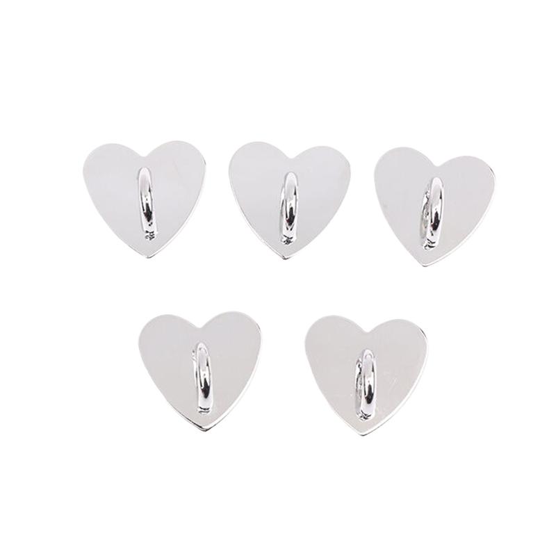 5Pcs Metal Heart Shaped Phone Charm Holder Love Heart Phone Finger Ring / Self Adhesive Mobile Phone Back Stand Hooks