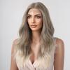 ALAN EATON Синтетический передний парик с кружевом Длинные волнистые парики Ombre Grey to Blonde Ежедневно для женщин Высокая плотность Термостойкие волосы
