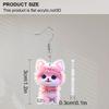 2D Flat Pink Cat Earrings Cute Cat Pattern Acrylic Dangling Earrings Pet Lover Accessories Gift