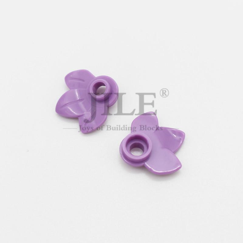 50 шт. Moc Plant Plate Round 1x1 с 3 листьями 32607 DIY Enlighten Building Blocks Bricks Compatible Assembles Parts Street View