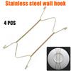 4 Pcs Stainless Steel Plate Hangers Invisible Plate Hangers Holder Wall Hooks Home Decor For Hotel Home Restaurant