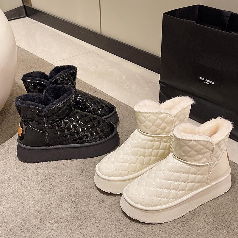 Женские зимние сапоги, новые зимние бархатные хлопковые туфли, женские кожаные короткие сапоги, женские зимние хлопковые сапоги