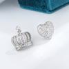 New Style Elegant Heart-shaped Crown Earrings Fashion Asymmetrical Bridal Earrings Fashion Item