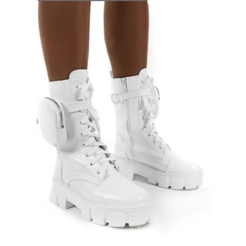 Женские ботинки с карманами, женские ботильоны на шнуровке, женские ботильоны с пряжкой и ремешком, черные ботильоны на массивной подошве, женская модная обувь на платформе