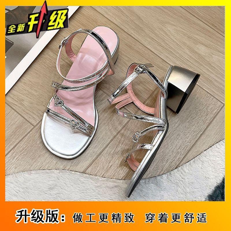Exquisite and Beautiful Fairy Style High-end Thick-heeled Sandals Female 2025 New Fashion Versatile Skirt Women's Sandals
