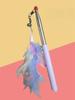 New detachable feather replacement head, cat teaser stick, pet supplies, telescopic pole with bell, interactive cat toy