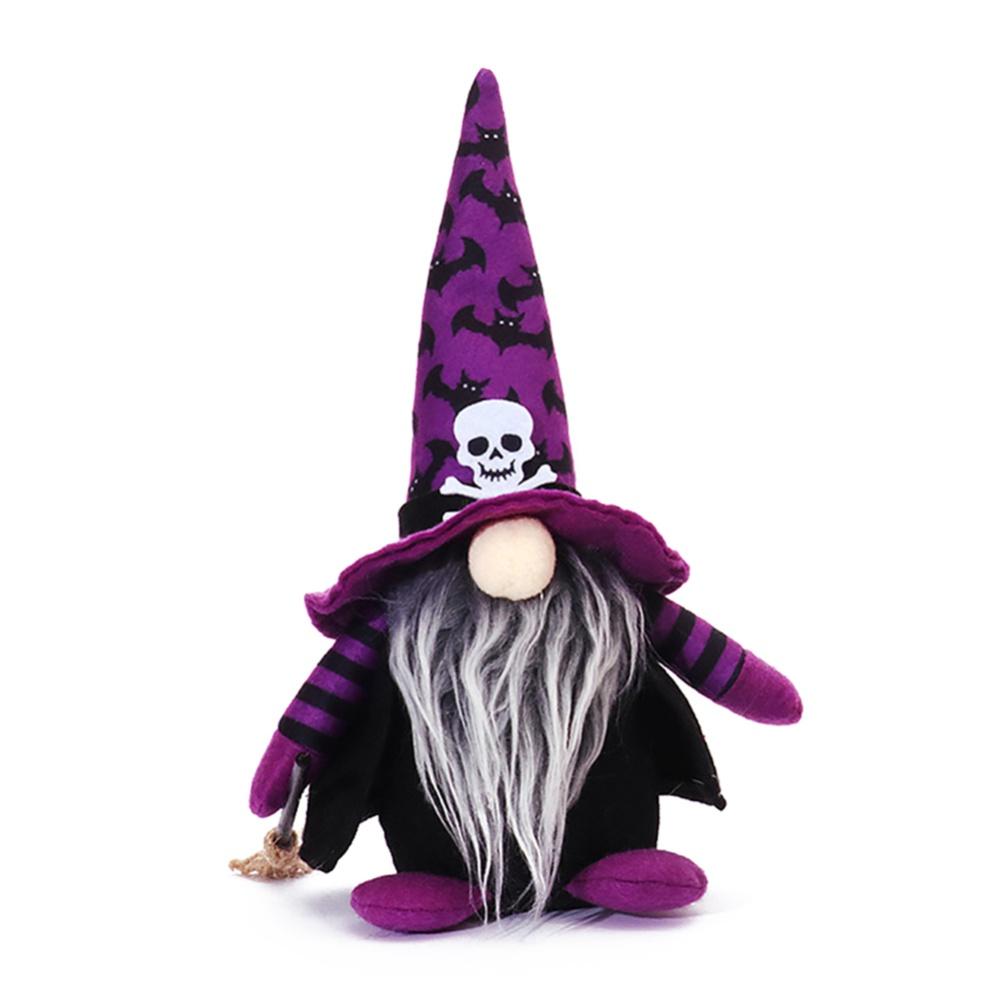 Halloween Venue Set Props Broom Witch Hat Doll X-Y14 B Purple Forester Ornament
