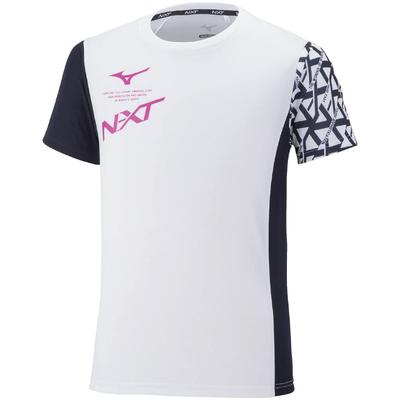 Mizuno Тренировочная футболка с коротким рукавом UPF Облегающий размер Белый x Глубокий Размер S N-XT Wear, Футболка, 15, Посадка, 32JA2720, Темно-синий,