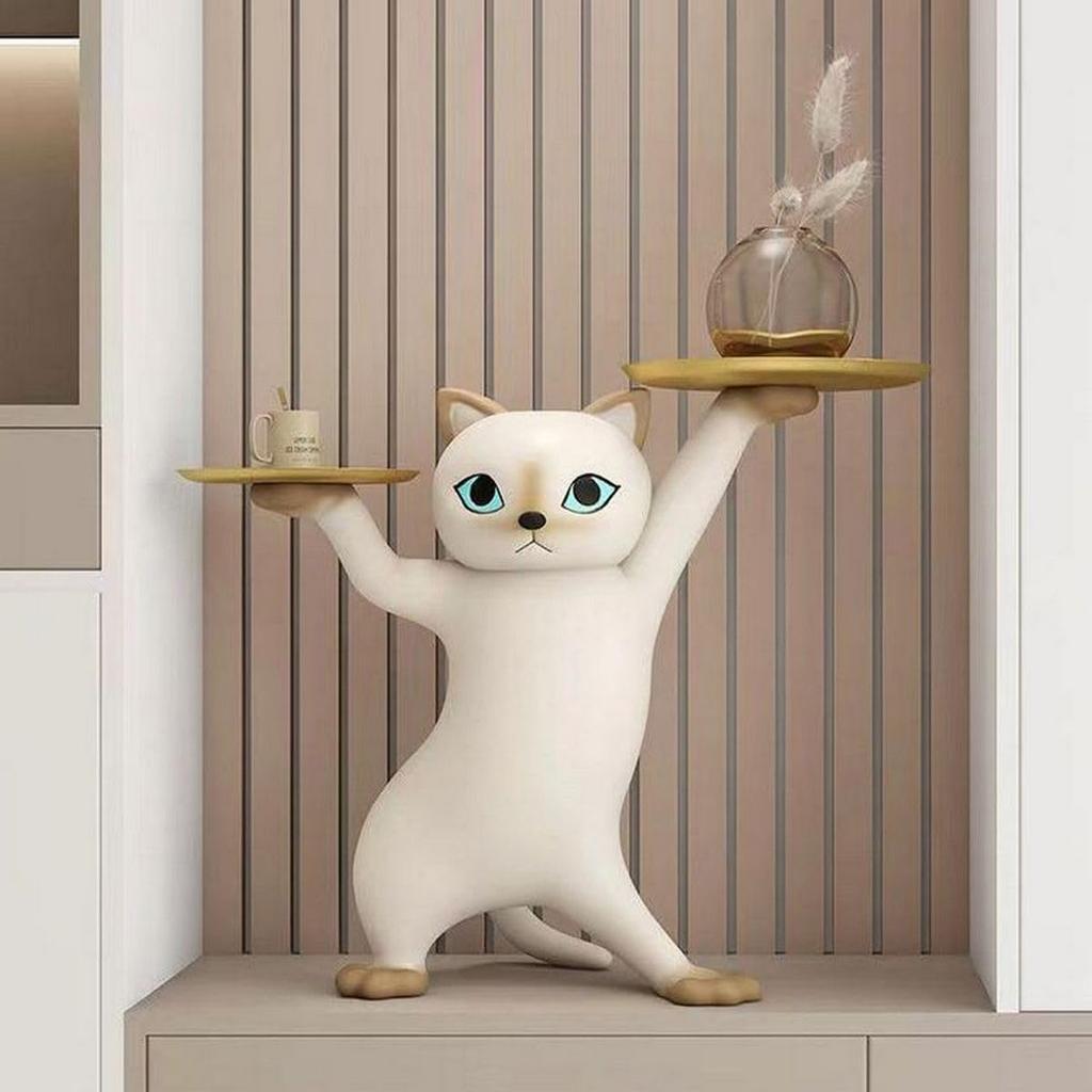 Фигурка Yipyon, украшение, кошка, интерьер, разные товары, держатель для небольших тарелок, вмещает мелкие предметы, ширина 36 см, высота 25 см, глубина 17 см, симпатичный