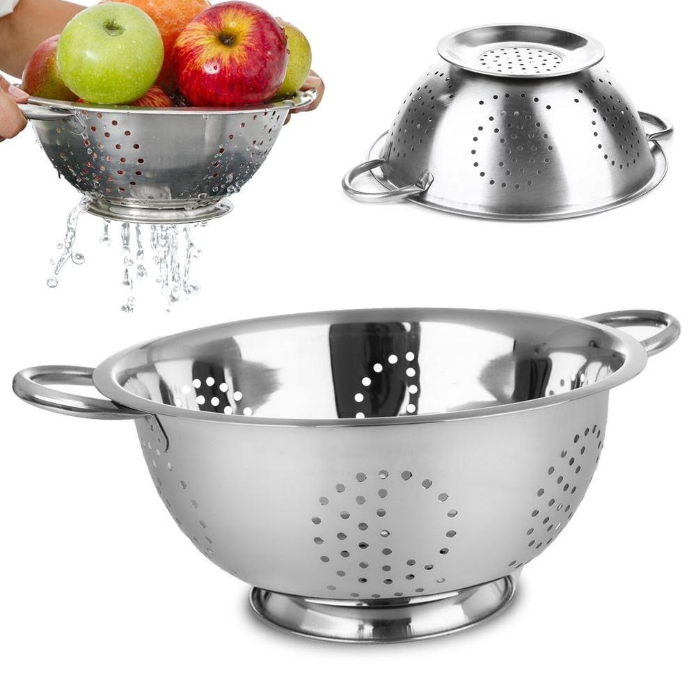 Cedzak Kuchenny Stalowy Durszlak Sitko do Odcedzania Warzyw Owoców 24 cm
