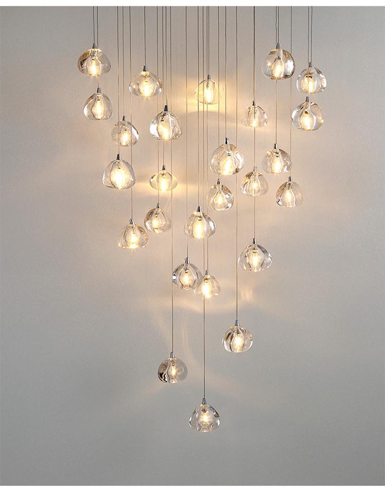 Современная светодиодная хрустальная люстра из американской вишни для лестницы или ресторана