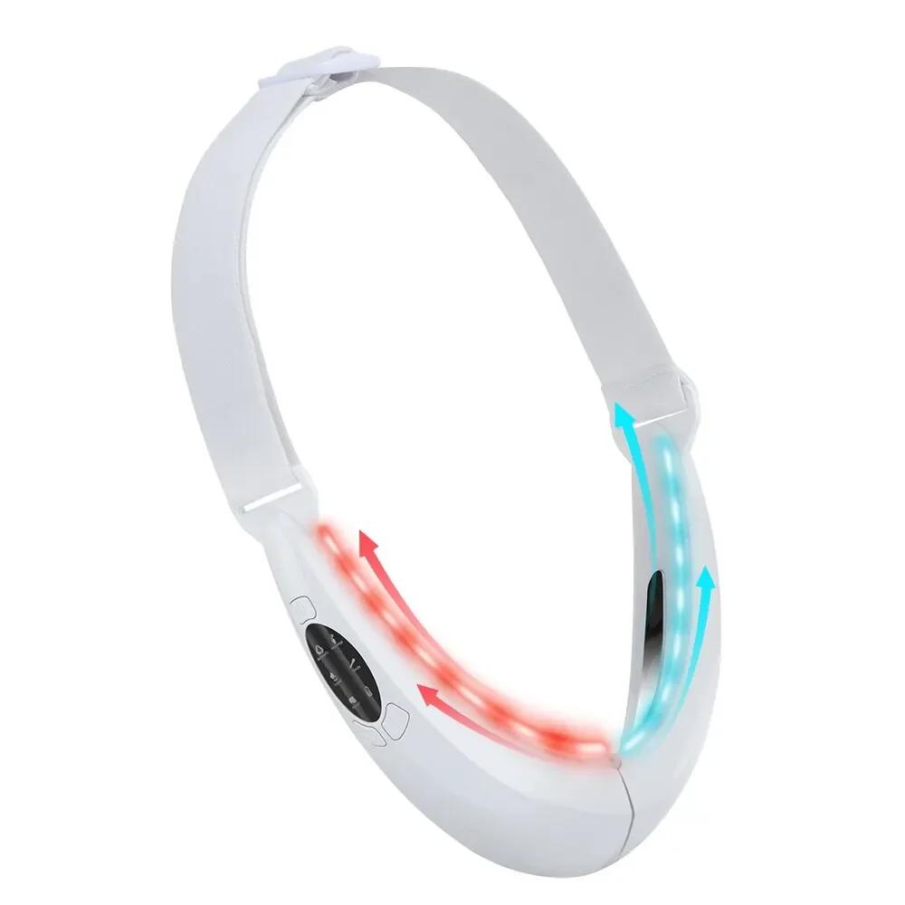 Лифтинг-пояс для лица Beauty LED Photon Therapy Face Slimming Vibration Massager Reduce Double Chin Anti Wrinkle Skin Firming