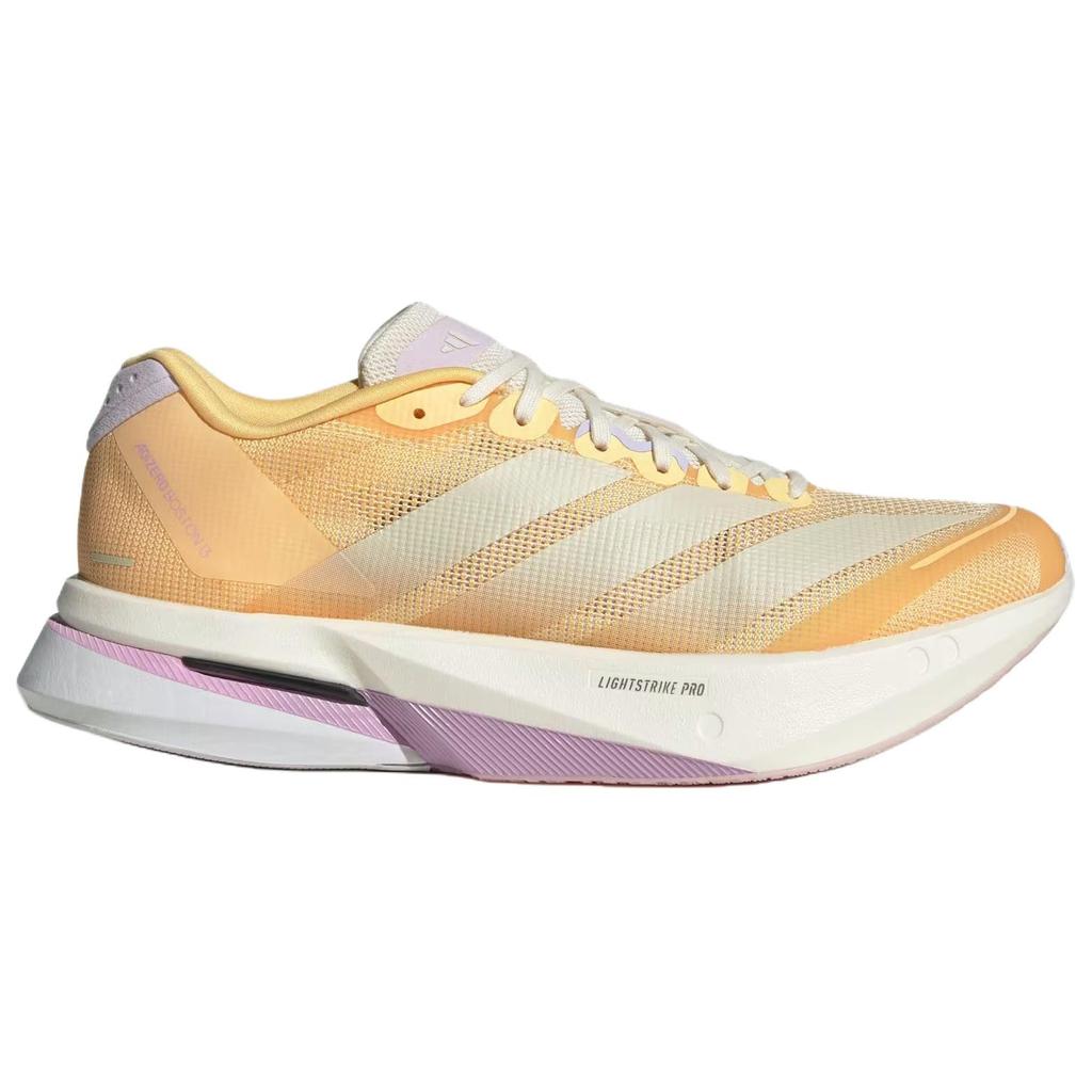 adidas Adizero Boston 13 Поддержка отскока Дышащие Беговые кроссовки Женские Светло-оранжевые Белые KK1291