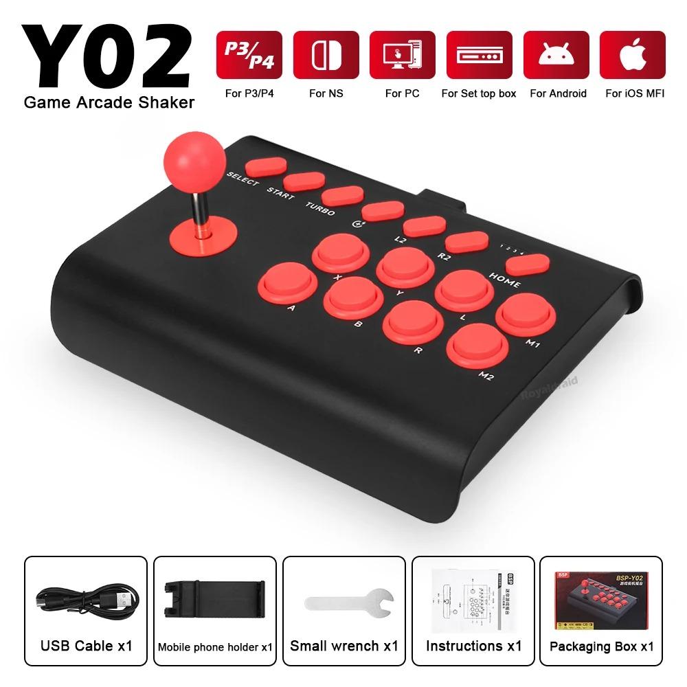 BSD-Y02 Wireless Arcade Stick Games Control Rocker for PS4/Switch Console Controller PC TV Android IOS Phones Fight Stick Joystick Gamepad Accessories