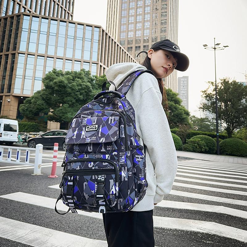 Large Capacity Graffiti Print School Bag Student Backpack Women Men Travel Backpack