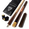 CUESOUL 57" Handcrafted 3/4 Jointed Snooker Cue with Extension, Joint Protector, and Leather Bag (Faux Leather) (D305)