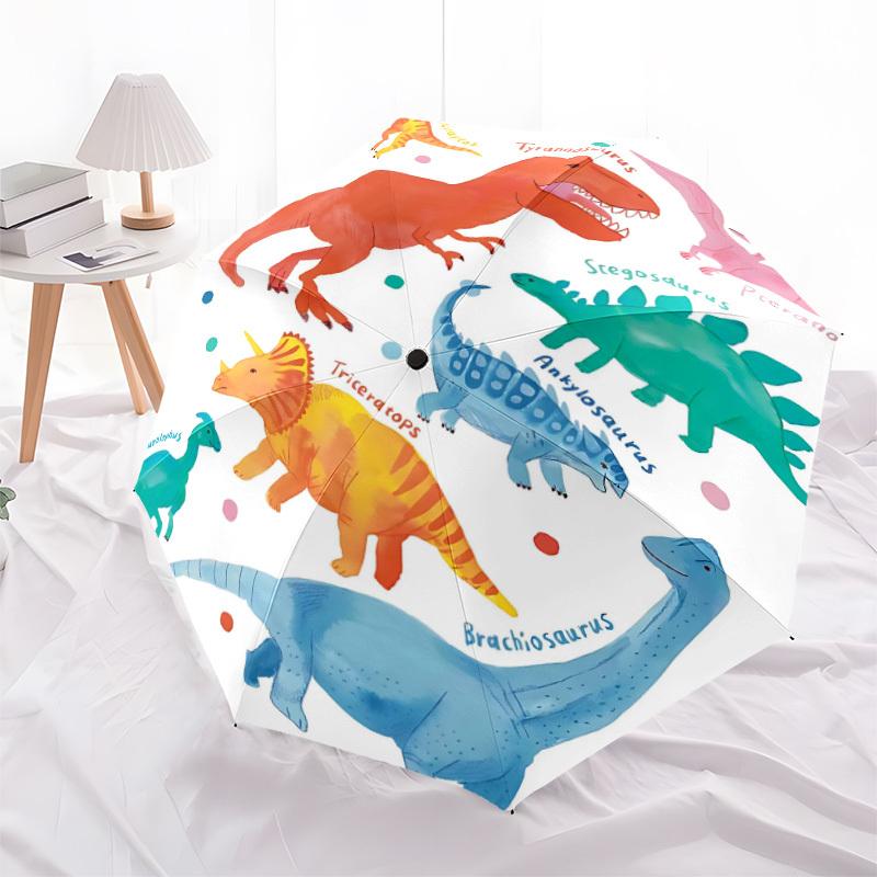 1pc Dinosaur Collection Automatic Folding Umbrella Portable Collapsible 8-Rib Umbrella for All Seasons, Casual Outdoor Accessory, B08