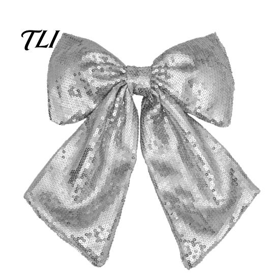 Durable Polyester Bows for Seasonal Decor Christmas Large Bow Pendant with Sequin, Multi-Layered Glitter Decorative Hanging Holiday Parties Ornament,