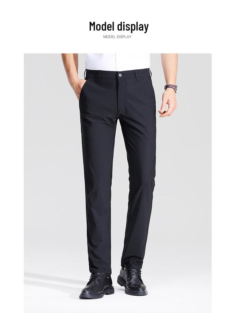 Мужские весенне-летние повседневные брюки из высокоэластичного ледяного шелка