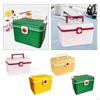 Family First Aid Medical Box Double Layer Bin Large Capacity with Handle Storage Organizer for