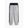 H M Regular Fit pajaMa Pants 2 Piece Set Grey Melange Navy Blue