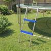 Trampoline Ladder 2 Steps With Horizontal Wide Steps Universal Hook Galvanised Steel Frame 150kg Load Capacity