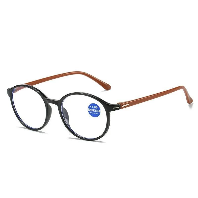 Vintage Round Frame Reading Glasses Men And Women Blue Light Blocking Presbyopia Glasses Ultra Lightweight Full Frame Eyeglasses