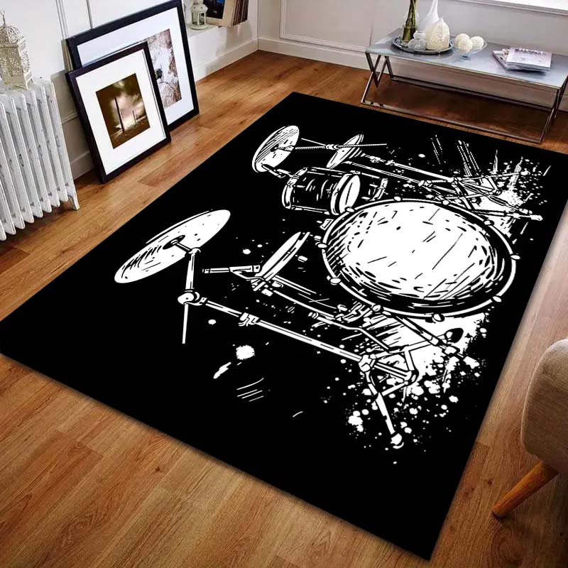 Креативный ковер с принтом эскиза барабана для гостиной, спальни, прикроватный, под диван, стол, напольный коврик, домашний ковер, декор, большой размер для подарков