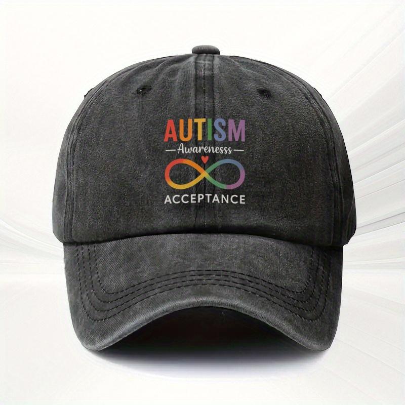 Autism Acceptance Infinity Symbol Baseball Cap Adult Polyester Casual Adjustable Print Sun Protection Headwear