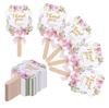 50 Wedding Fans for Pink Floral Personalized Hand Fans In Elegant Wooden Handle Weeding Wedding Party Bridal Shower Essentials Guests, Fans, Bulk,