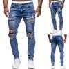 Men's Fashion Denim Hole Trouser Distressed Jeans Long Pencil Pants Streetwear