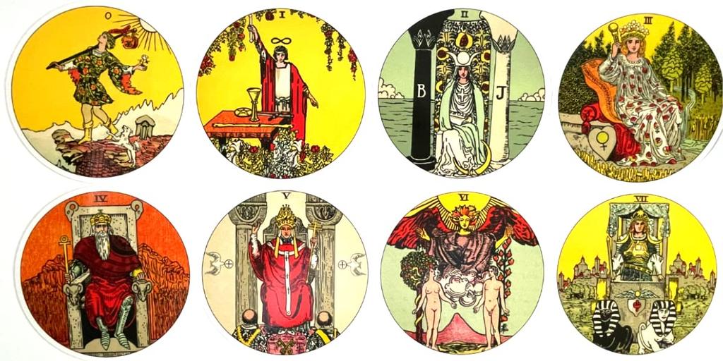Tarot Tarot Original 1909 Circular Waite 78 Tarot with Japanese Authentic I.I.J. Cards, Edition, Edition, Cards, Reading, Round, Instructions,