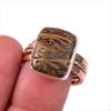 Natural Maryam Jasper Gemstone 925 Solid Sterling Silver TwoTone Ring S.8.5 b6Q37