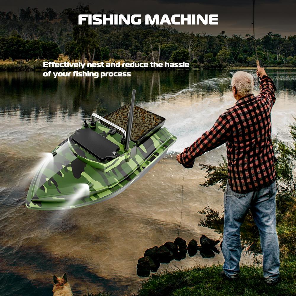 Рыболовный прикормочный кораблик 500м Пульт дистанционного управления Прикормочный кораблик Двухмоторный Эхолот 2КГ Загрузка Поддержка Автоматический Круиз/Коррекция Маршрута