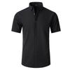 European and American Style Men's Summer Top Solid Turn Down Collar T-shirt Short Sleeve Menswear