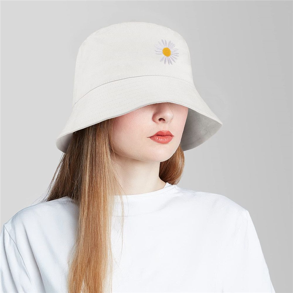 Spring Summer Portable Daisies Foldable Bucket Hat Sun Hat Beach Cap Fisherman Cap