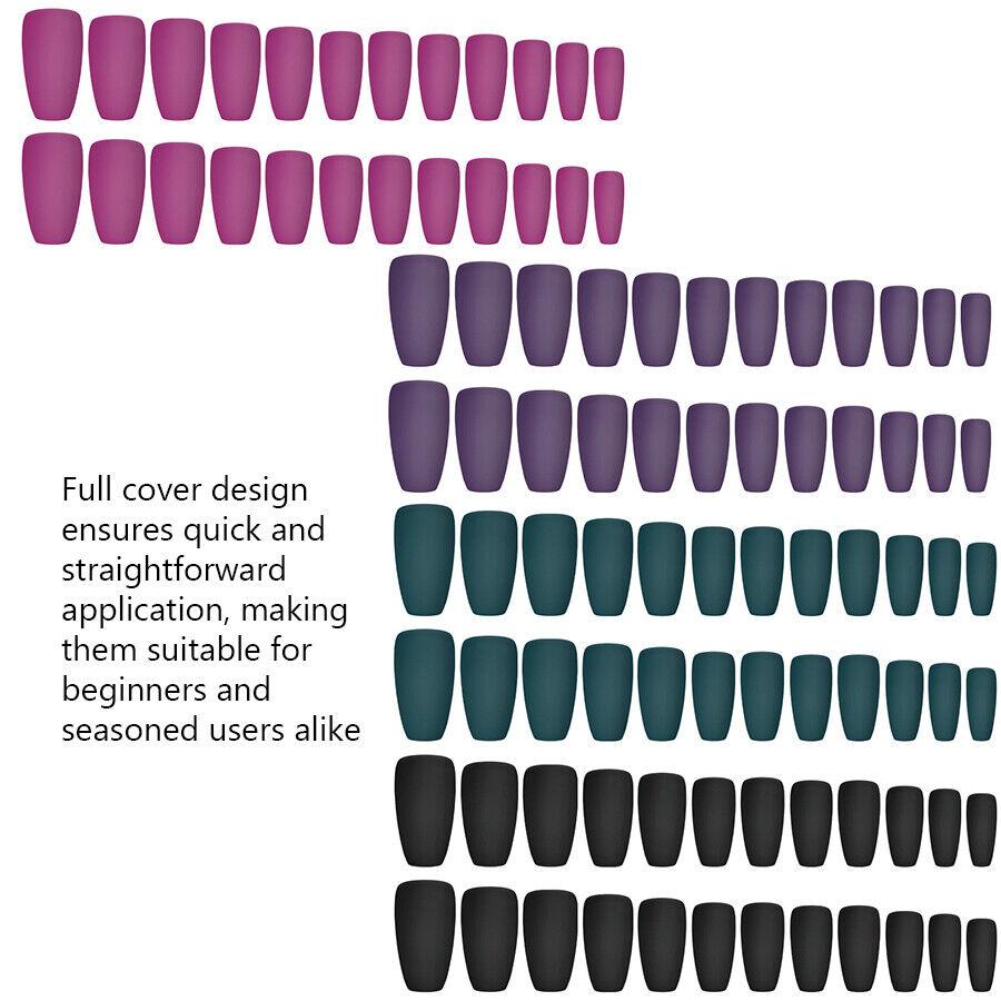 96Pcs Solid Color Matte Nails, Short Full Cover Fake Nails, Press-on Short False Nail Tips