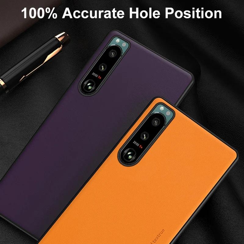 Роскошный чехол из искусственной кожи для телефона Sony Xperia 1 5 III, задняя крышка, матовый силиконовый противоударный защитный чехол для Sony Xperia5 III