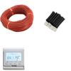 100M Heating Cable and Thermostat Set 12K Floor Warm Wire 33ohm/m With Programmable Temperature Control