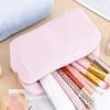 Милая вельветовая косметичка для девочек, просторный органайзер для макияжа, прочный органайзер для канцелярских принадлежностей, пенал, школьные и офисные принадлежности