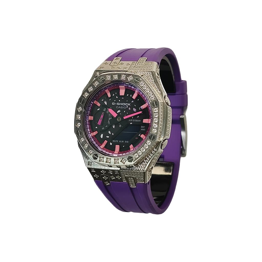 Casio Мужские фиолетовые часы 44 мм GA-2100-1A(Watch3--