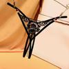Erotic Panties Women's Sexy Lace Briefs Hollow Out  Crochet Lace Up Panty Thongs G String Open Crotch Peral Lingerie Underwear
