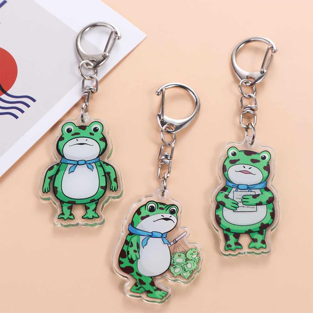 Keyring Animal Frog Pendent Frog Silent Frog Keychain Frog Acrylic Keychain Schoolbag Pendant