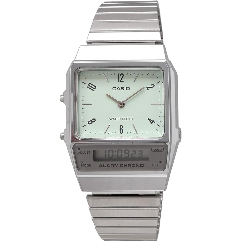 Casio Стандартные Аналогово-Цифровые Кварцевые Часы AQ-800E-3A Унисекс Бледно-Зеленый Международная Модель