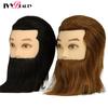 100% Human Hair Mannequin Head Male Barber Hairdresser Manikin Head Training Doll Head For Beauty Hairdresser Practice CuttIing