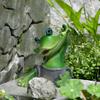 Garden Frog Statue Cartoon Sitting Frog Resin Figurine Animal Sculpture Indoor Outdoor Planter Pot Home Office Desktop Decoration Ornament